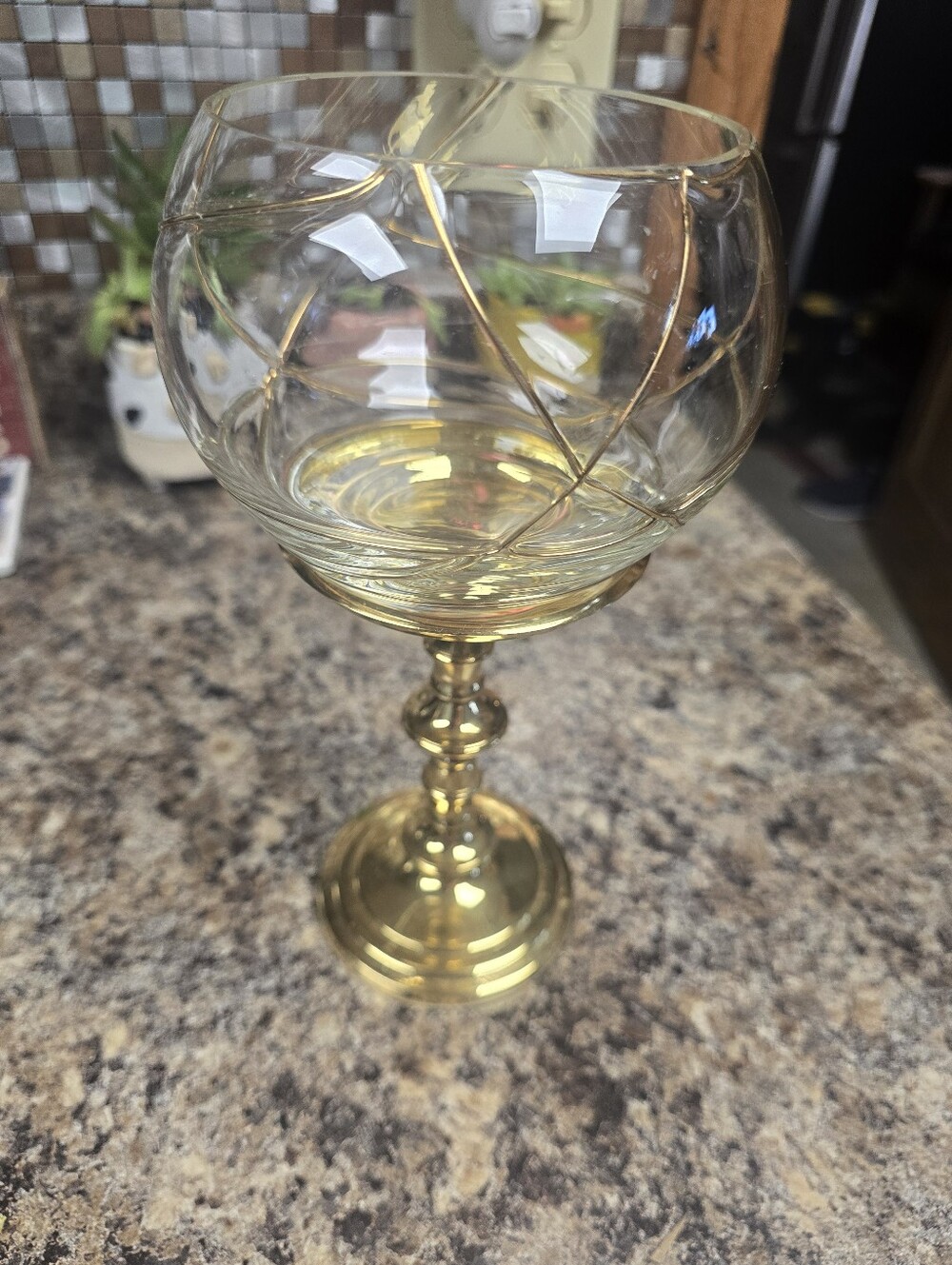 Elegant Gold Accent Goblet - Decorative Home Accent